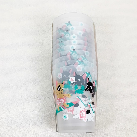 Novogratz 12 Surfing Boston Terrier Plastic Cups Tumblers Dogs Summer Hawaiian - Picture 5 of 8